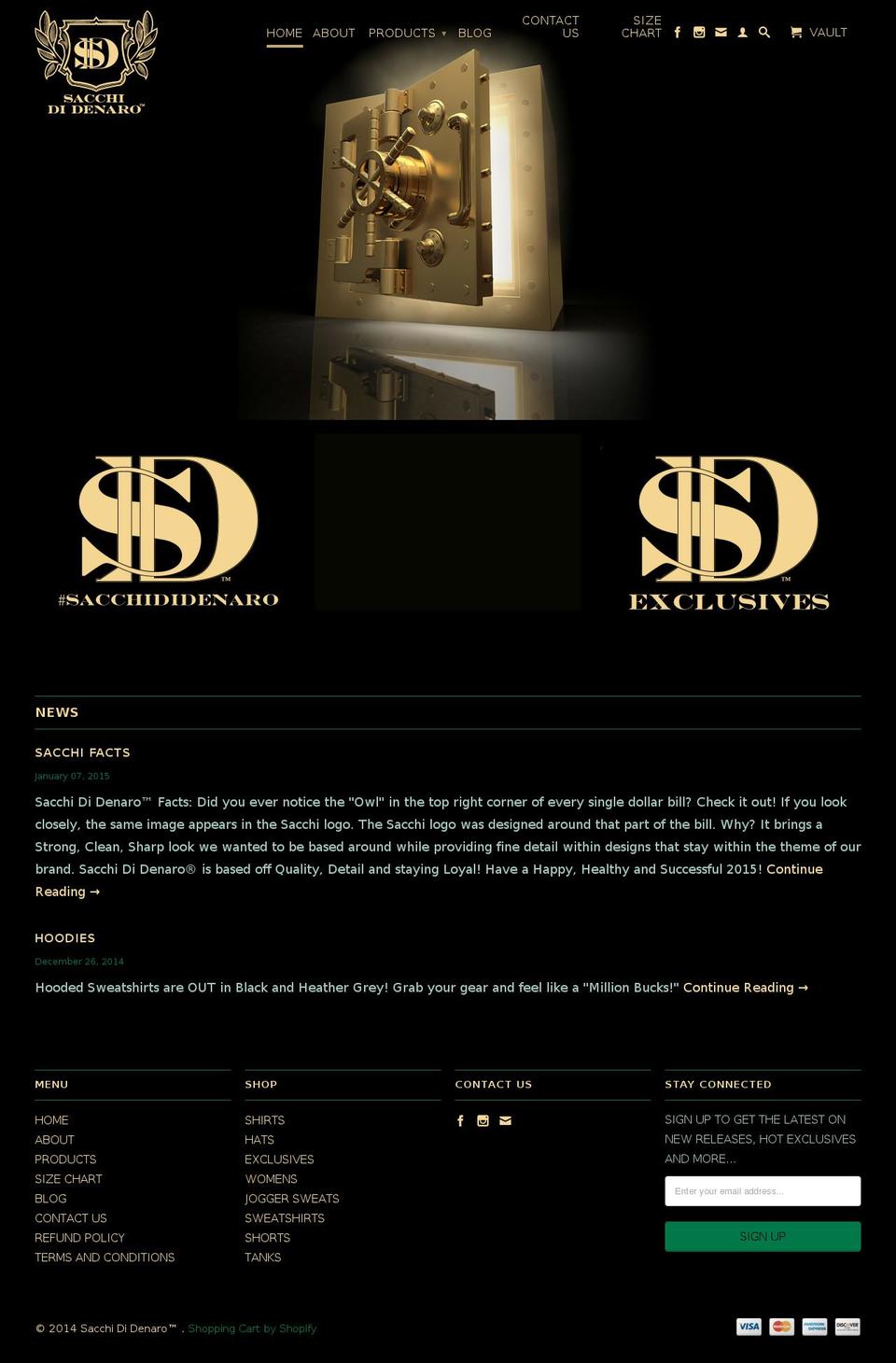 sacchididenaro.com shopify website screenshot