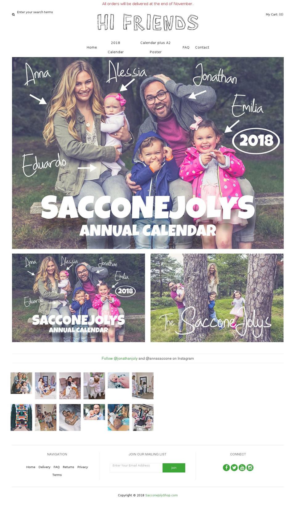 sacconejolystore.com — Shopify storefront screenshot