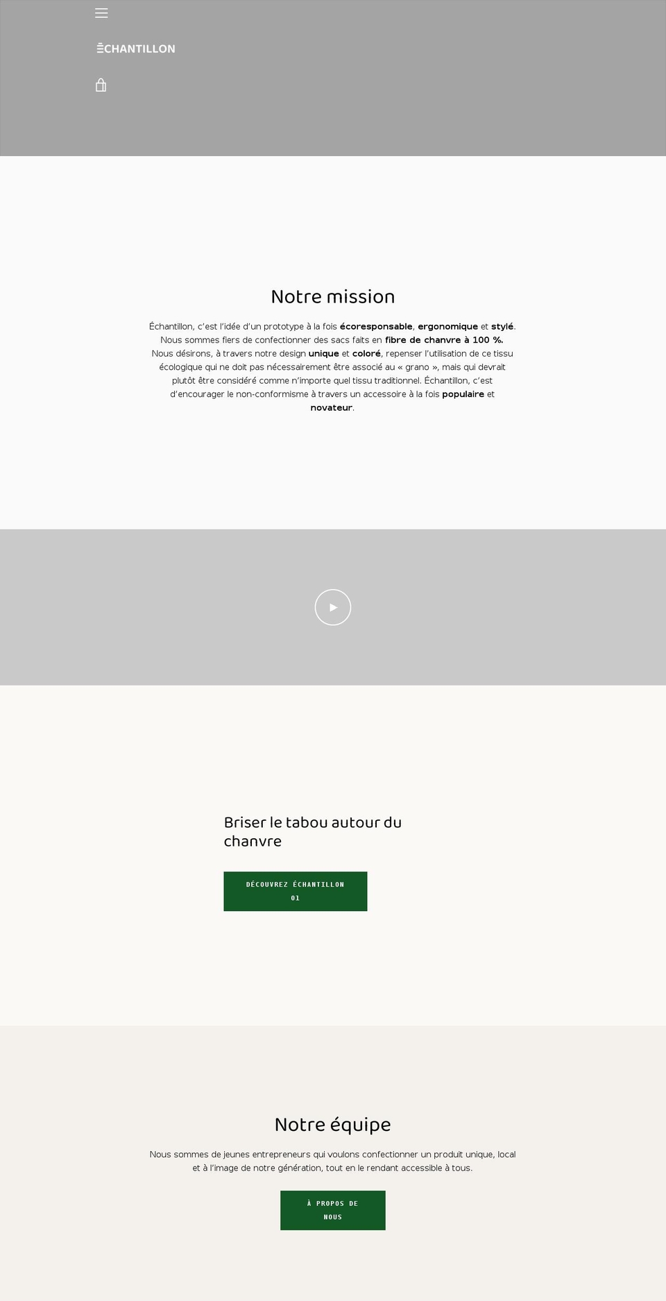 sacechantillon.com shopify website screenshot