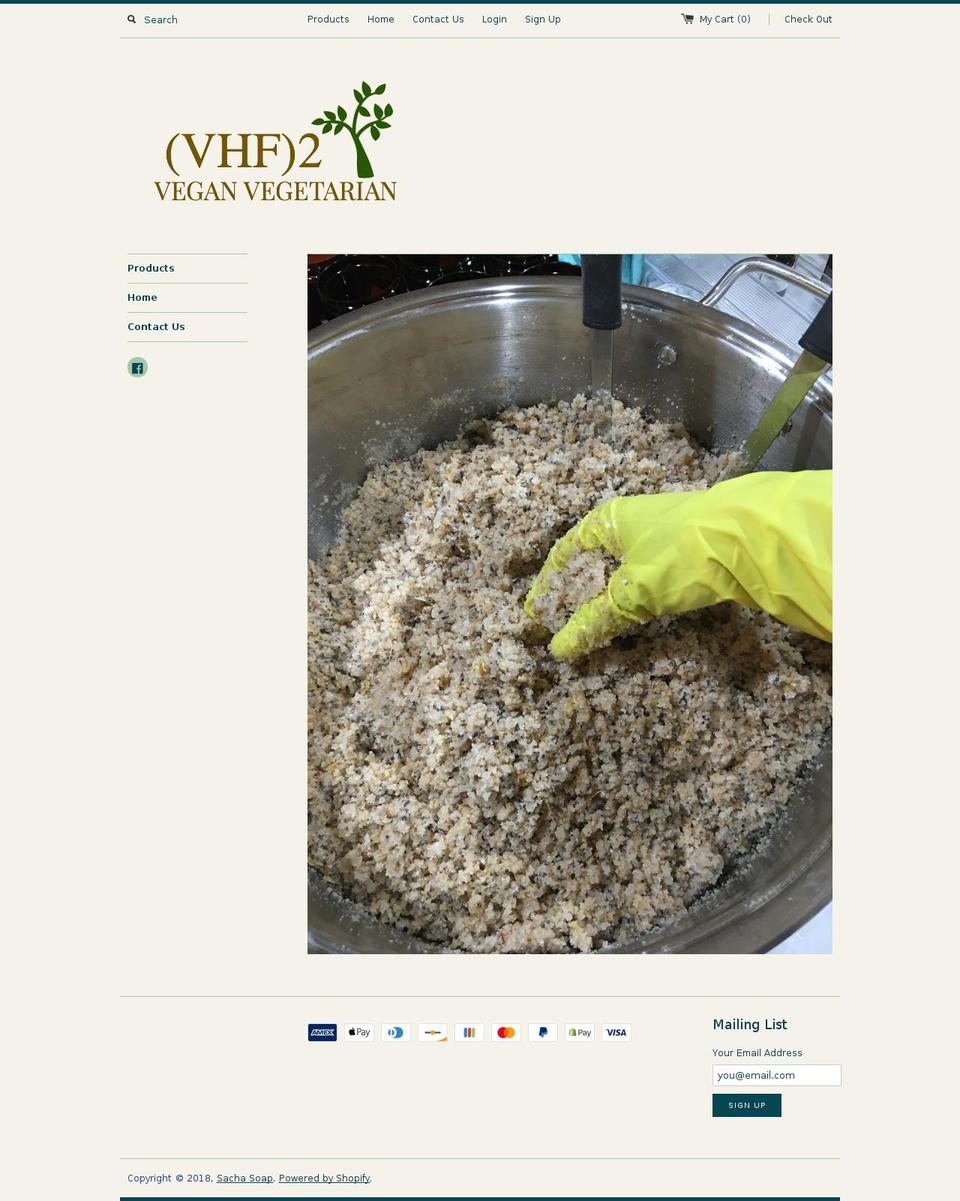 sachasoap.com — Shopify storefront screenshot