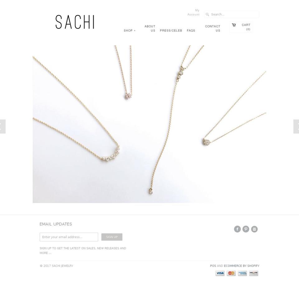 sachijewelry.com shopify website screenshot