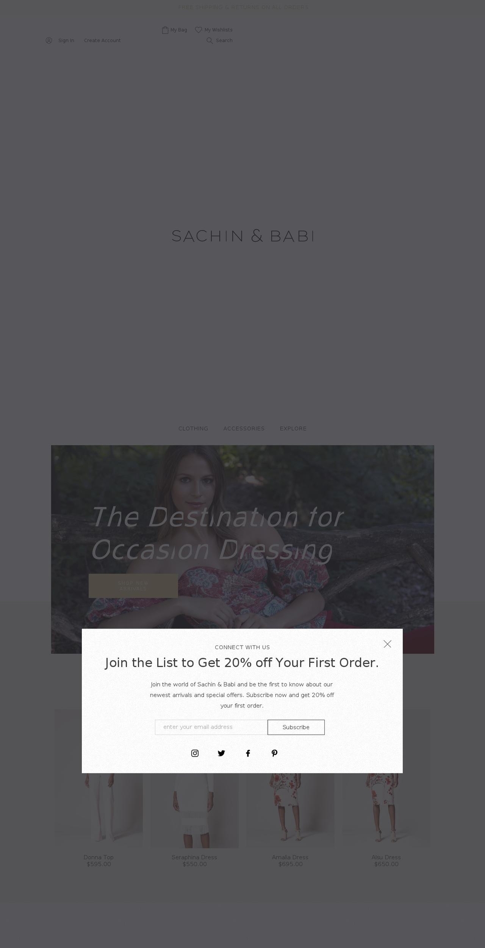 The Charles' theme Shopify theme site example sachinandbabi.net