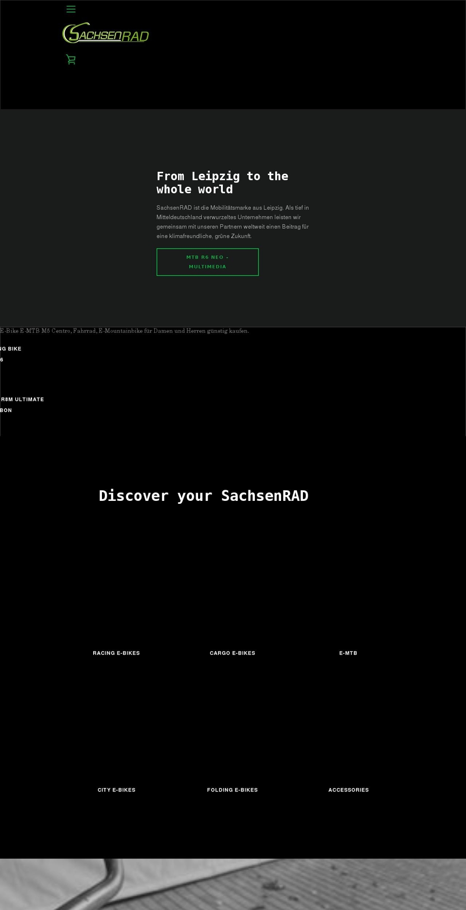 sachsenrad.com shopify website screenshot