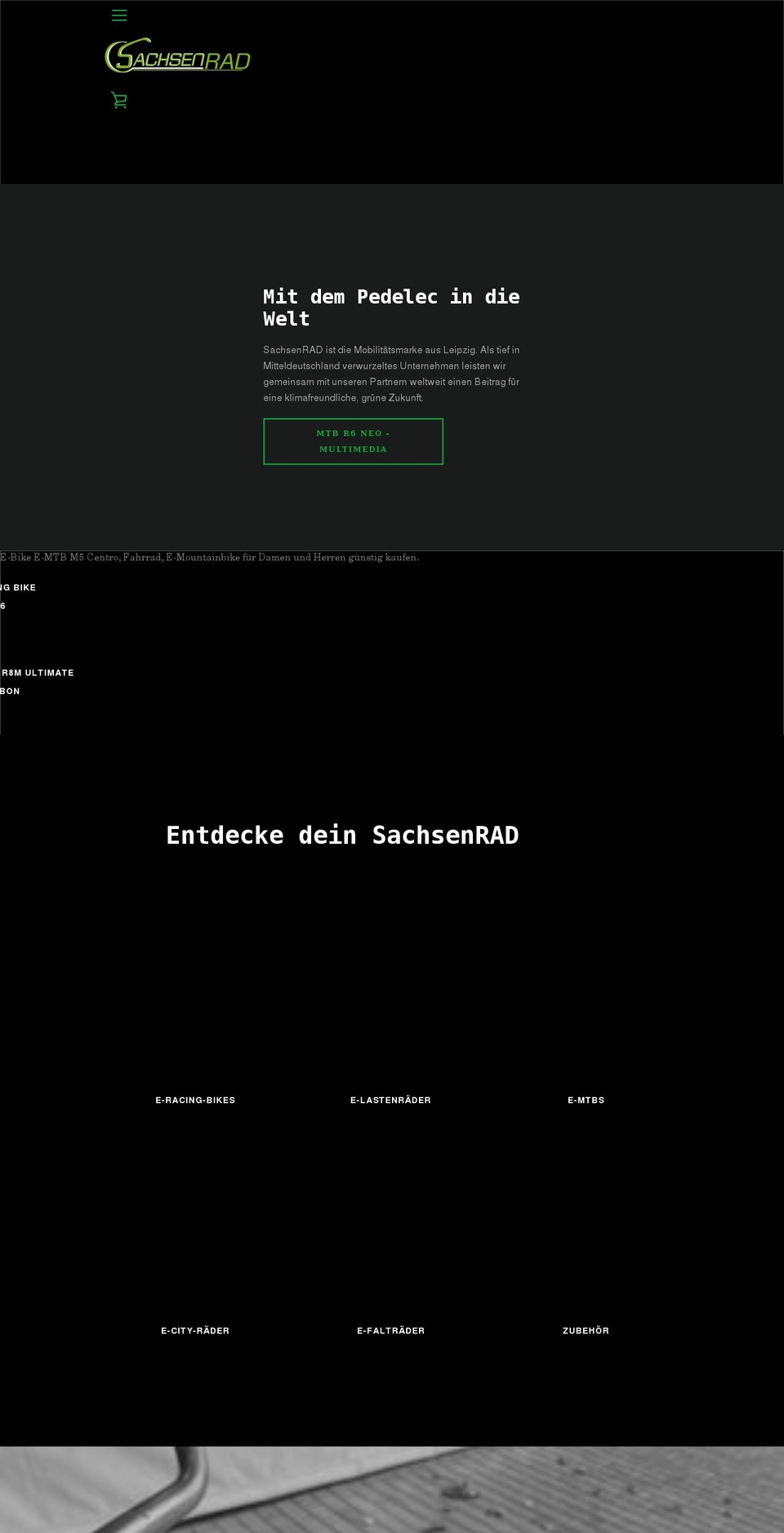 sachsenrad.de shopify website screenshot