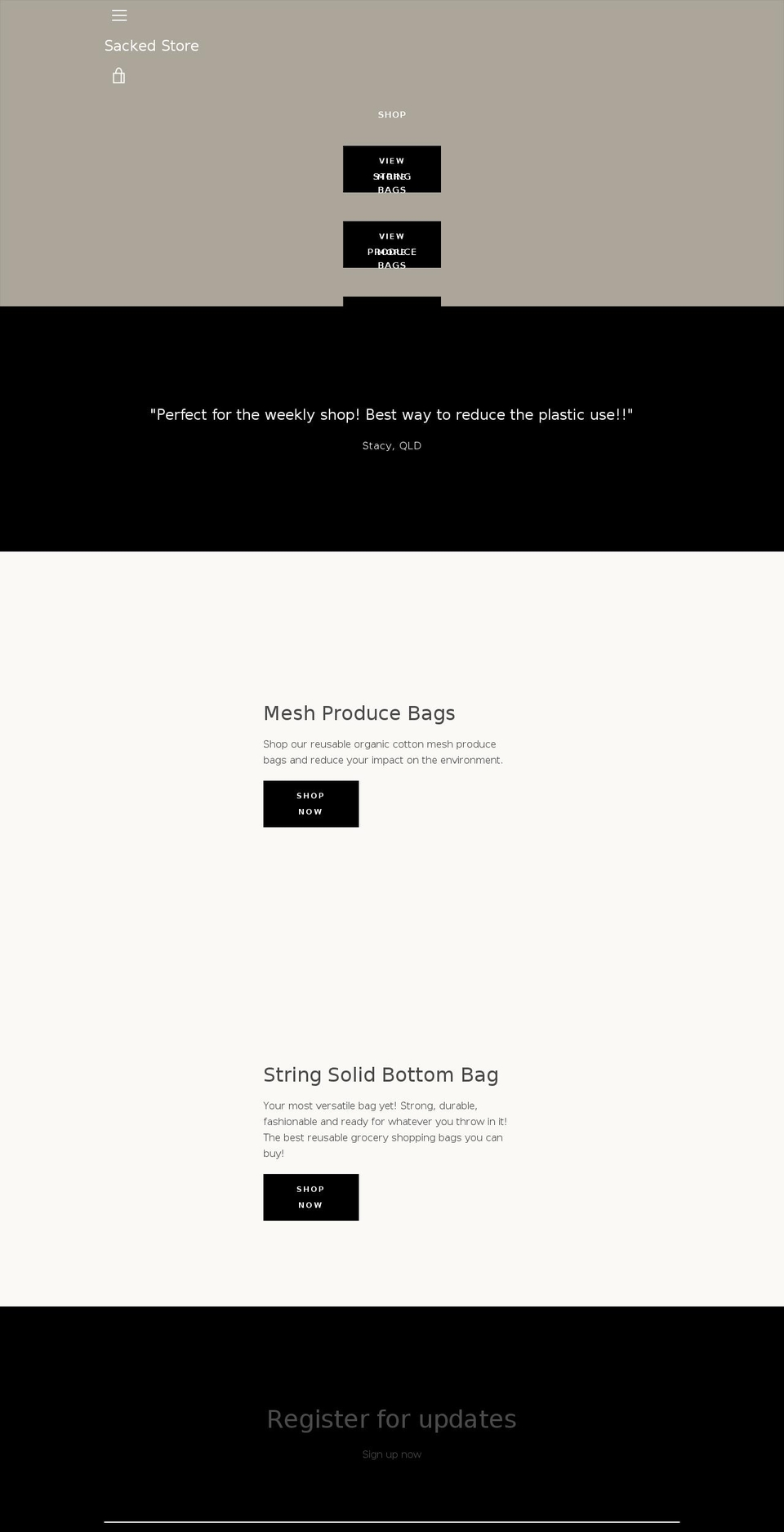 sackedstore.com.au shopify website screenshot