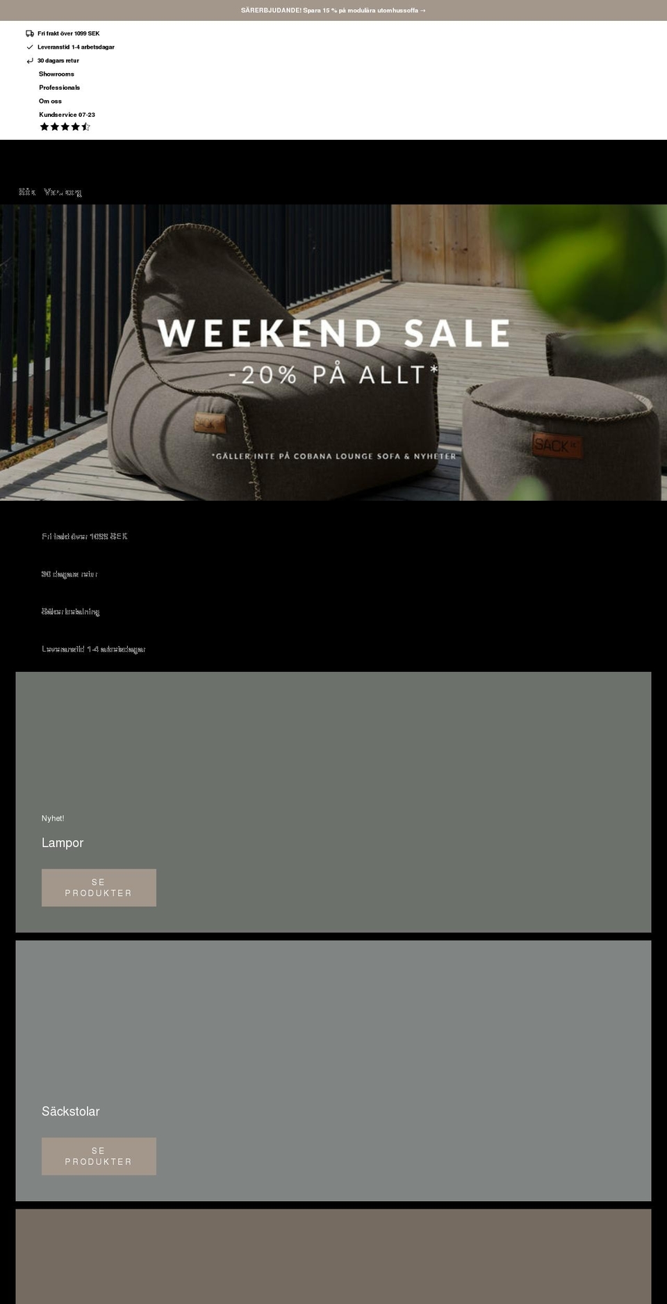 sackit.se shopify website screenshot