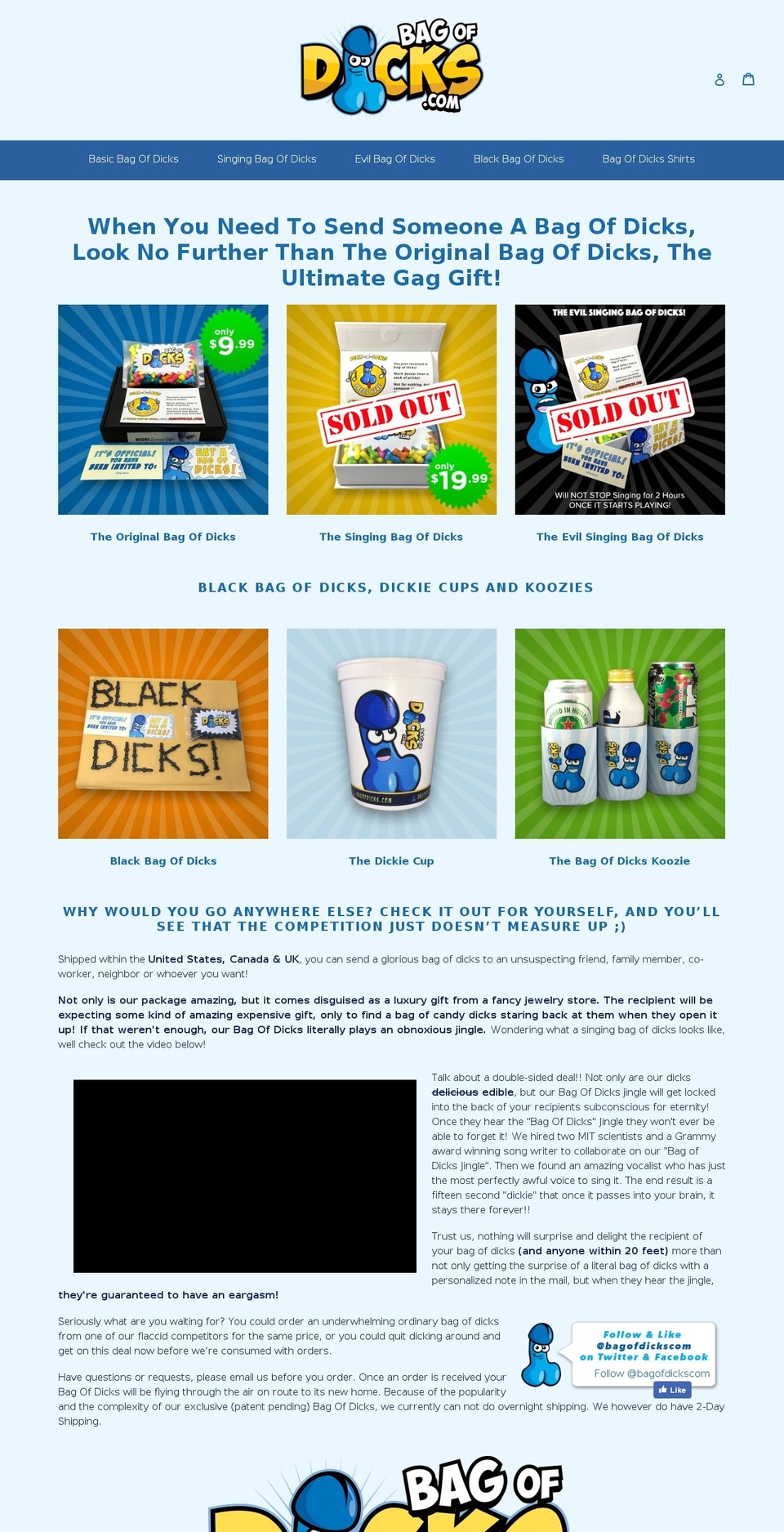 sackofpricks.com — Shopify storefront screenshot