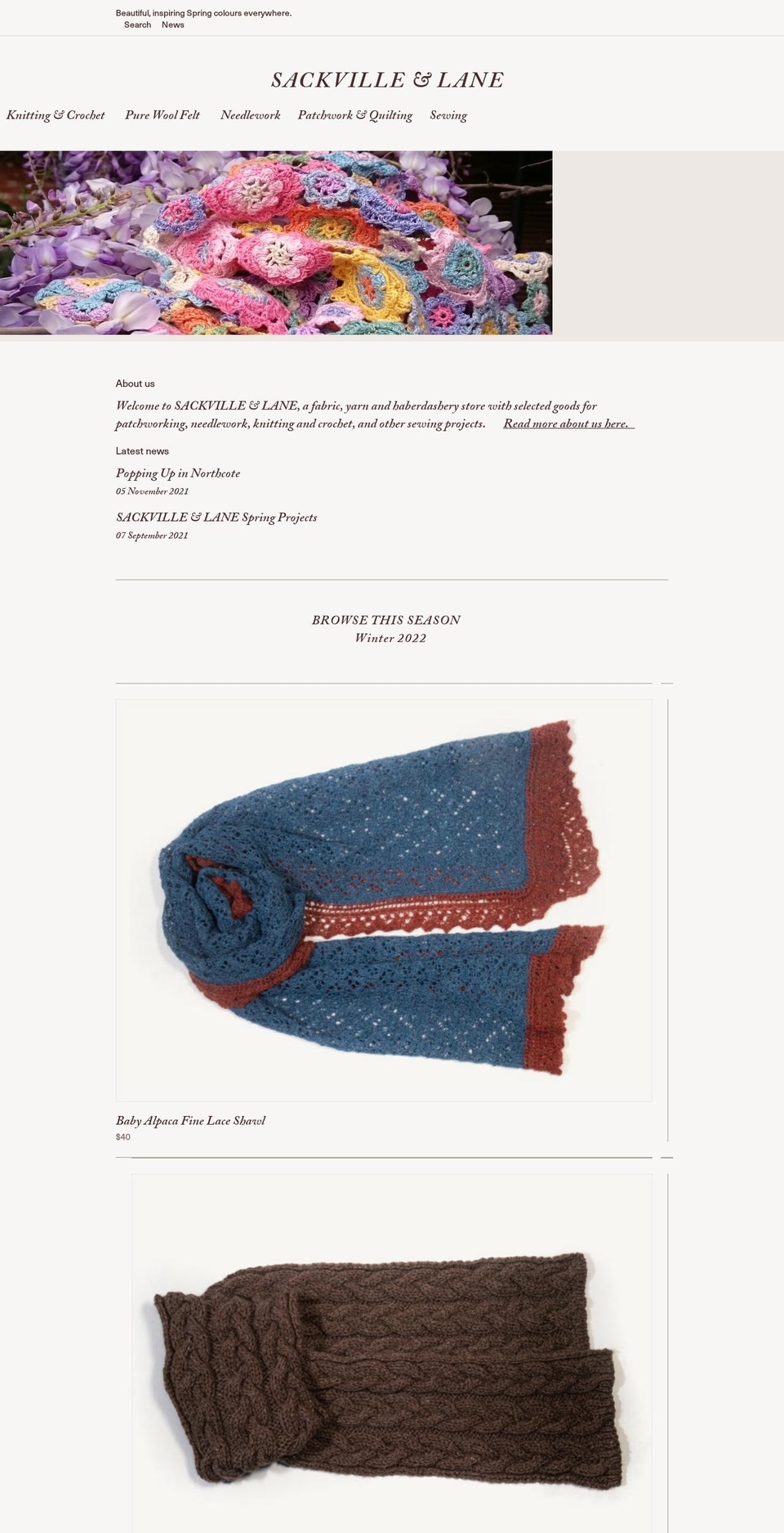 sackvilleandlane.com.au shopify website screenshot