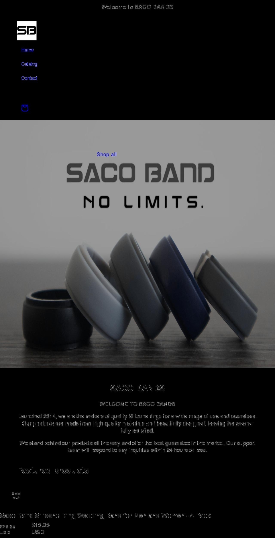 sacobandstore.com shopify website screenshot