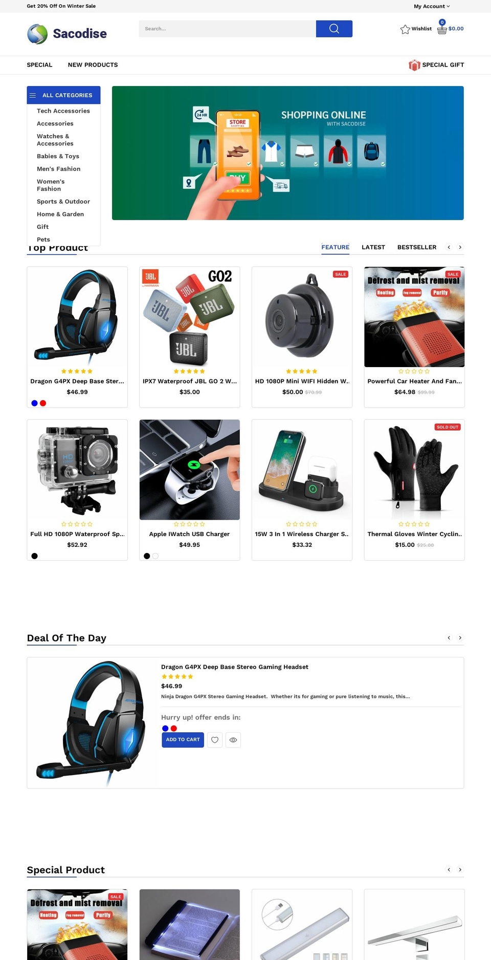 sacodise.shop shopify website screenshot