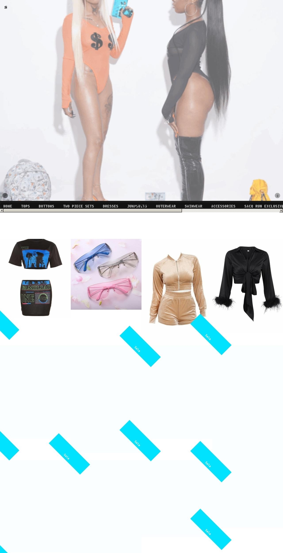 sacqrun.com shopify website screenshot
