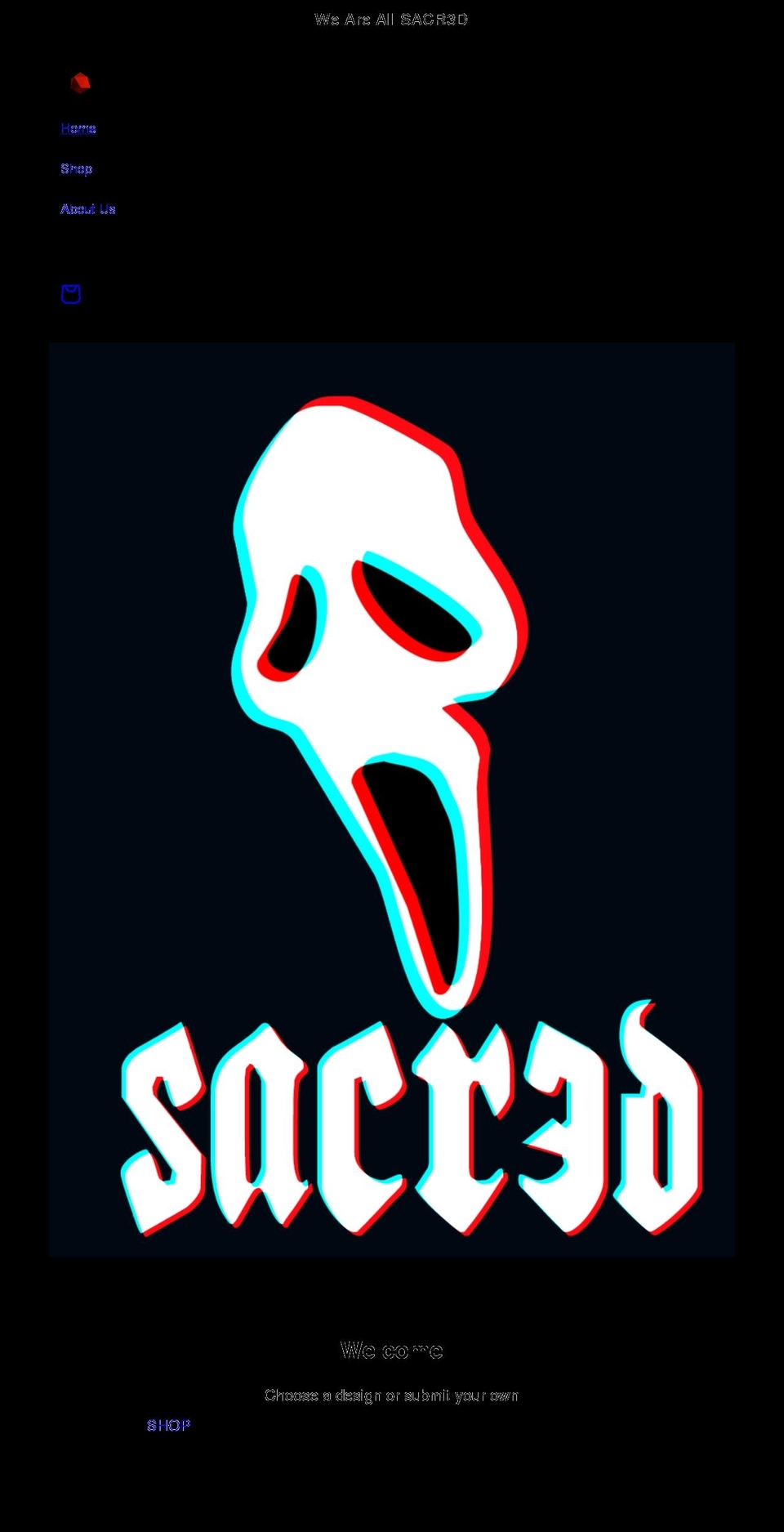 sacr3d.net shopify website screenshot