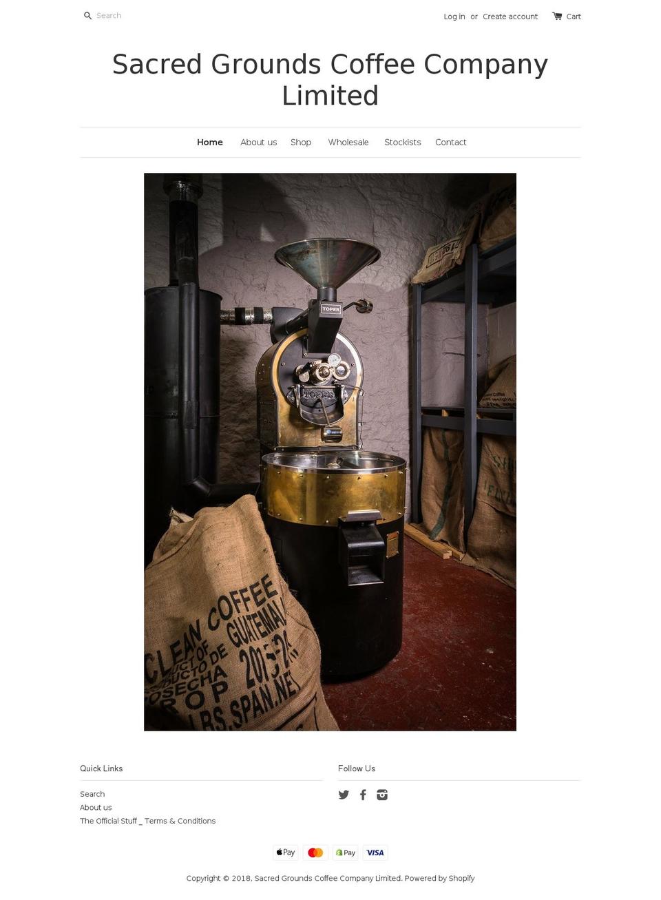 sacred-grounds.coffee shopify website screenshot