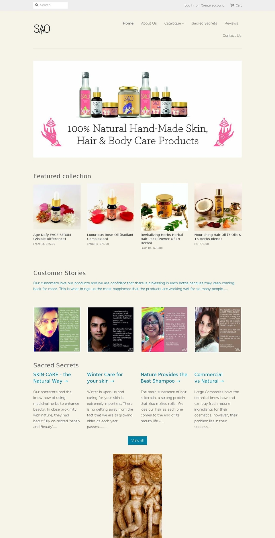 sacredanointingoils.com — Shopify storefront screenshot
