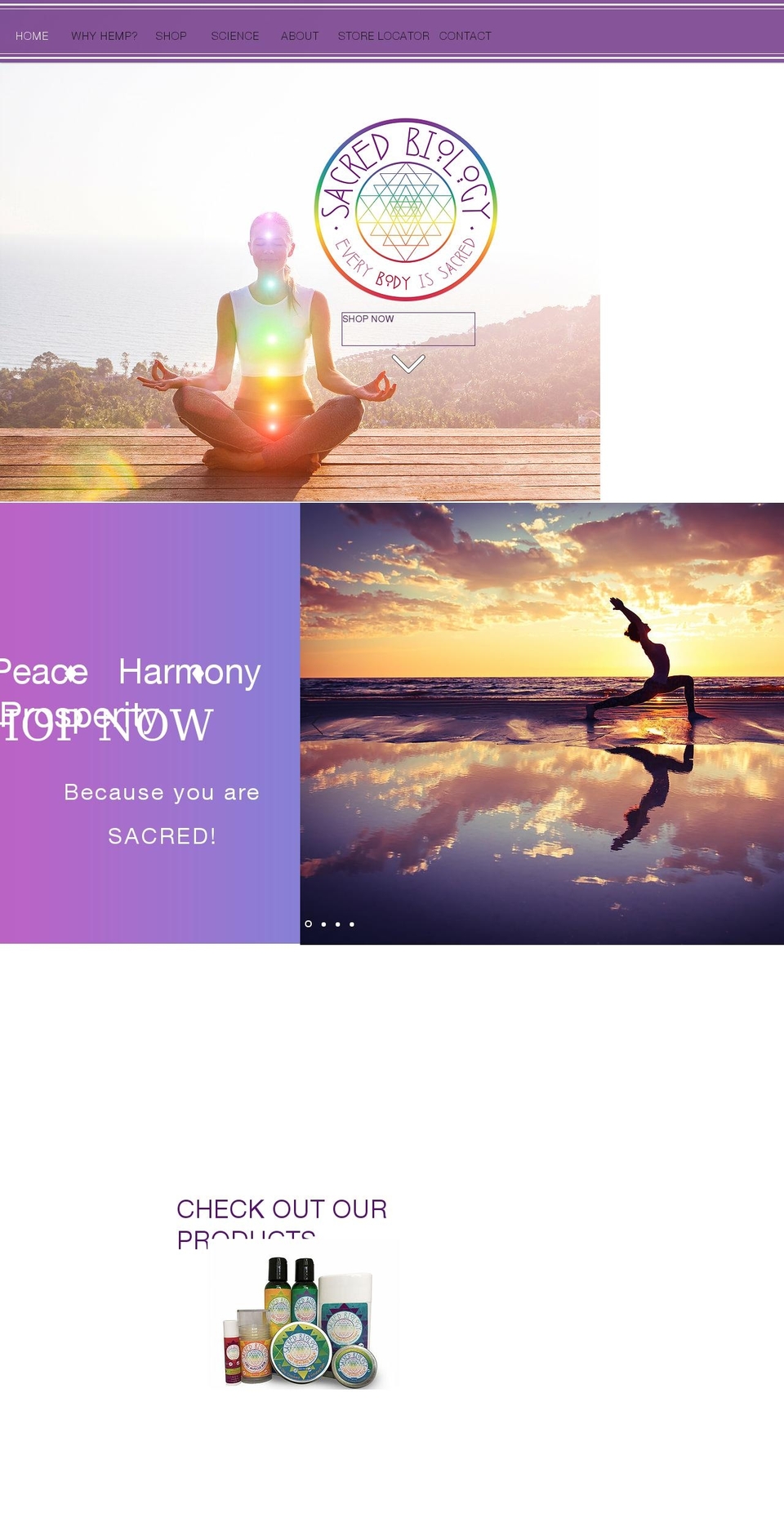sacredbiology.com — Shopify storefront screenshot