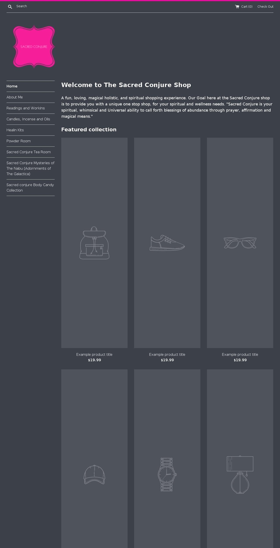 sacredconjure.com — Shopify storefront screenshot