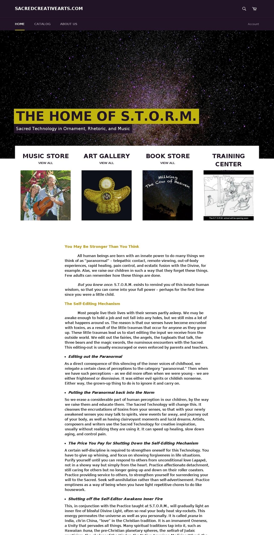 sacredcreativearts.com shopify website screenshot