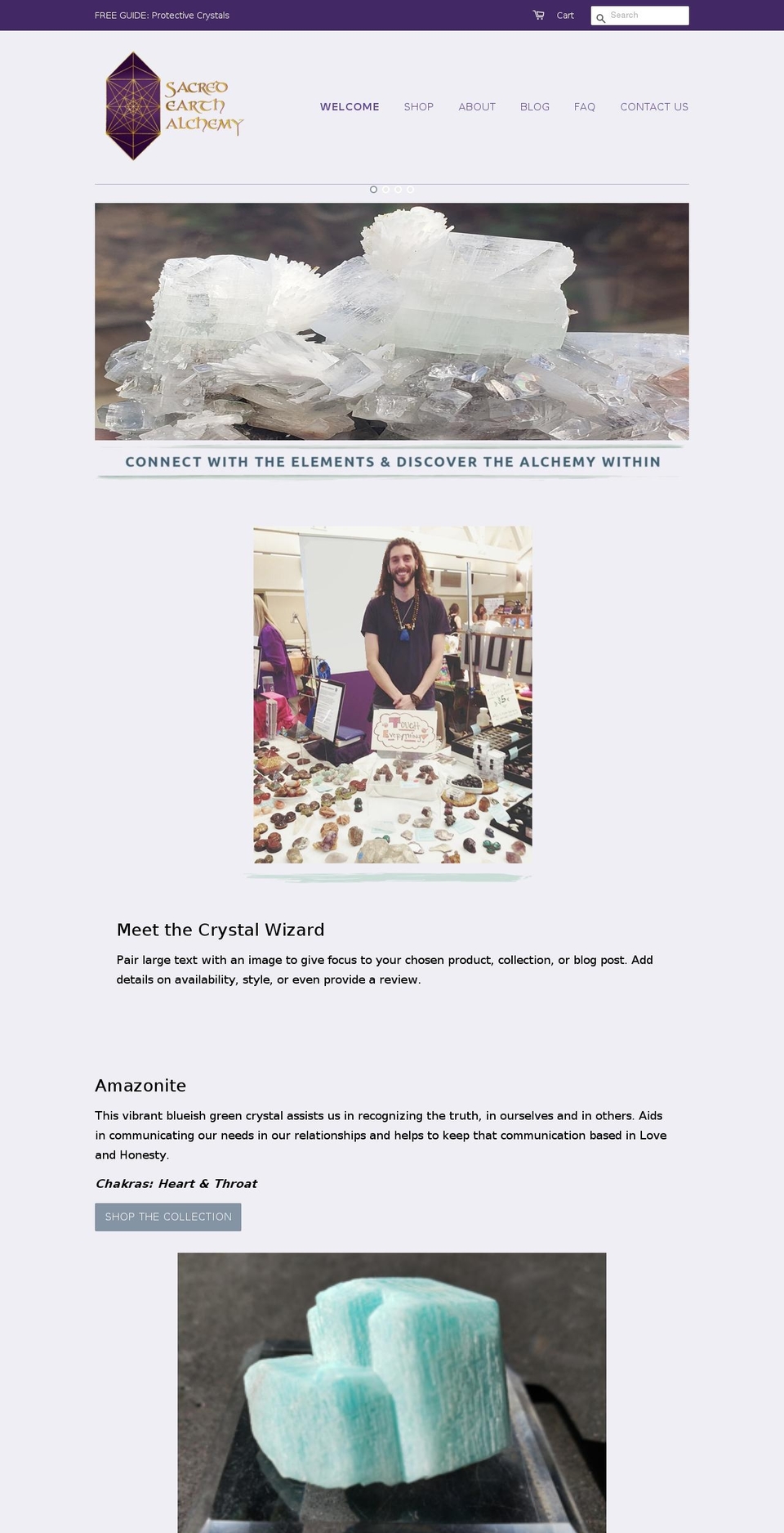 sacredearthalchemy.com shopify website screenshot