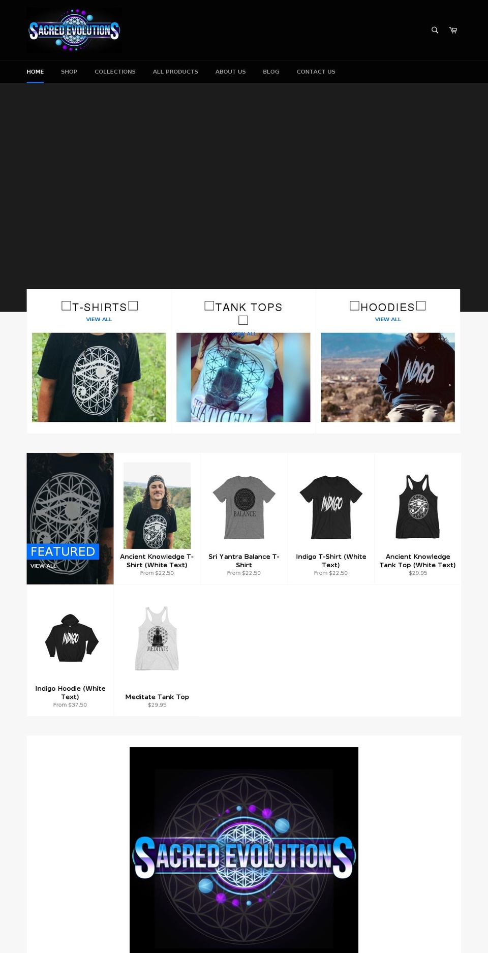 sacredevolutions.com shopify website screenshot