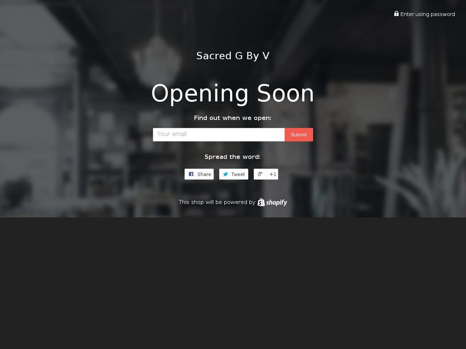 sacredgbyv.com shopify website screenshot