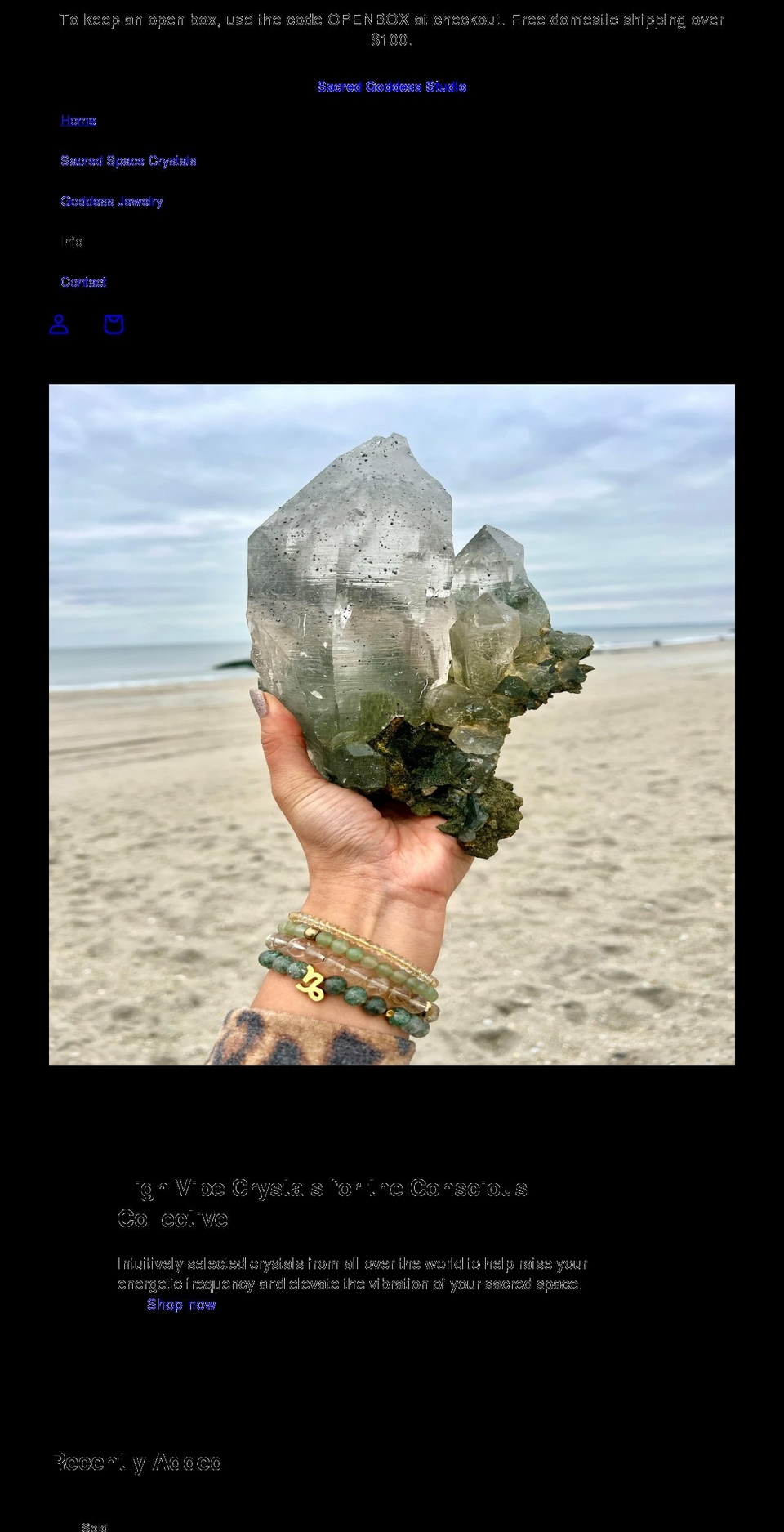 sacredgoddessnyc.com shopify website screenshot