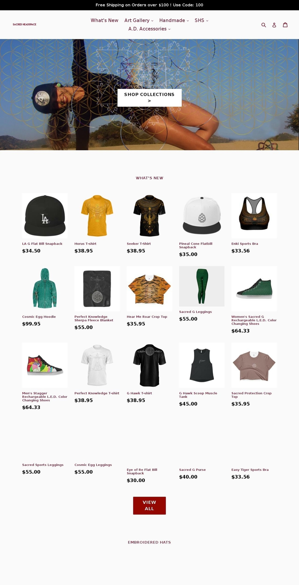 sacredheadspace.com — Shopify storefront screenshot