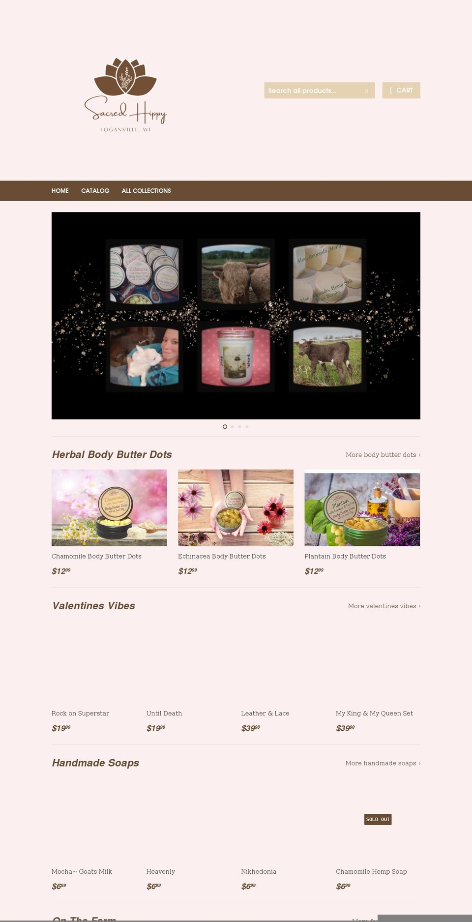 sacredhippy.com shopify website screenshot