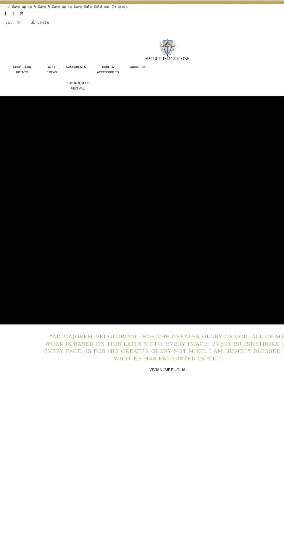 sacredimageicons.com shopify website screenshot