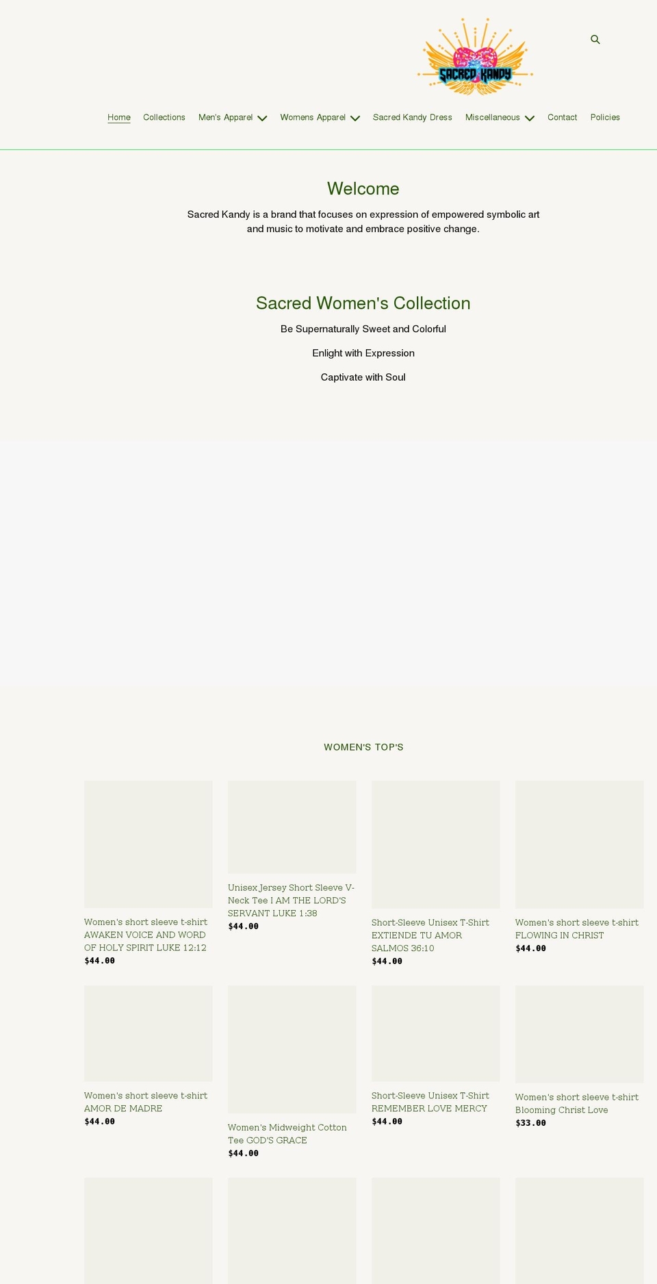 sacredkandy.com shopify website screenshot
