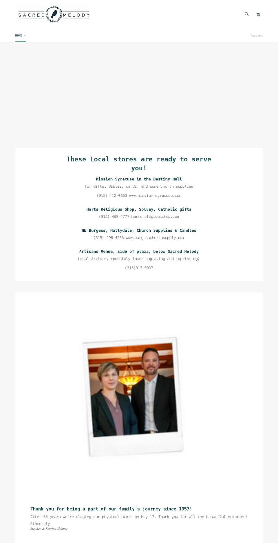 sacredmelody.com shopify website screenshot