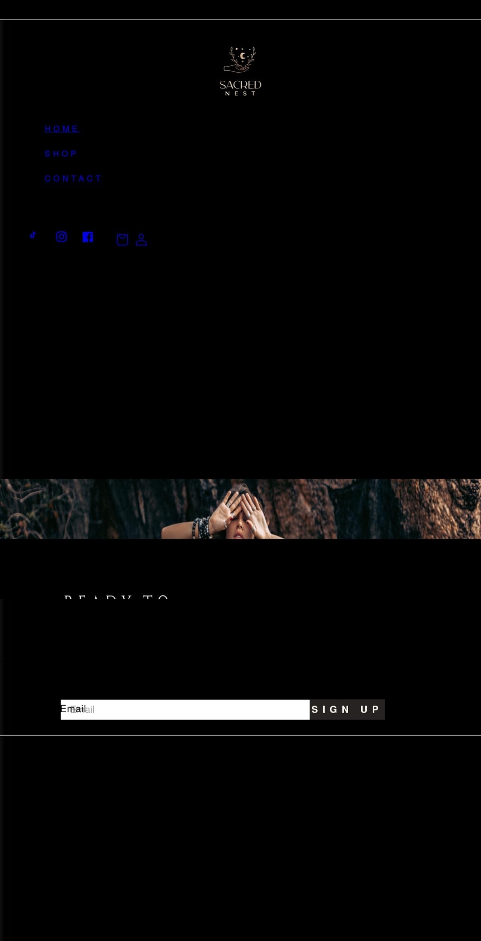 sacrednest.co.uk shopify website screenshot