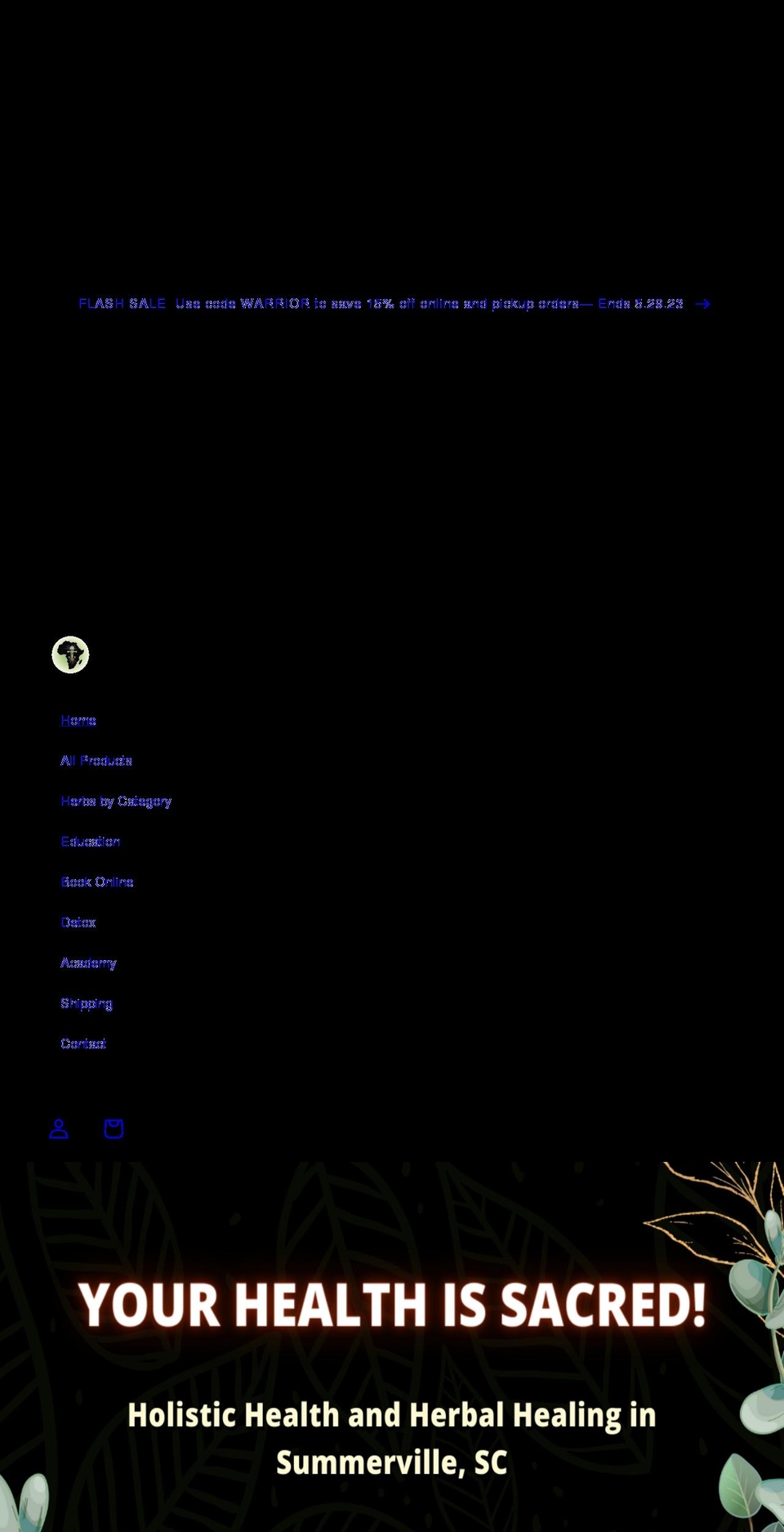 sacredrootz.com shopify website screenshot