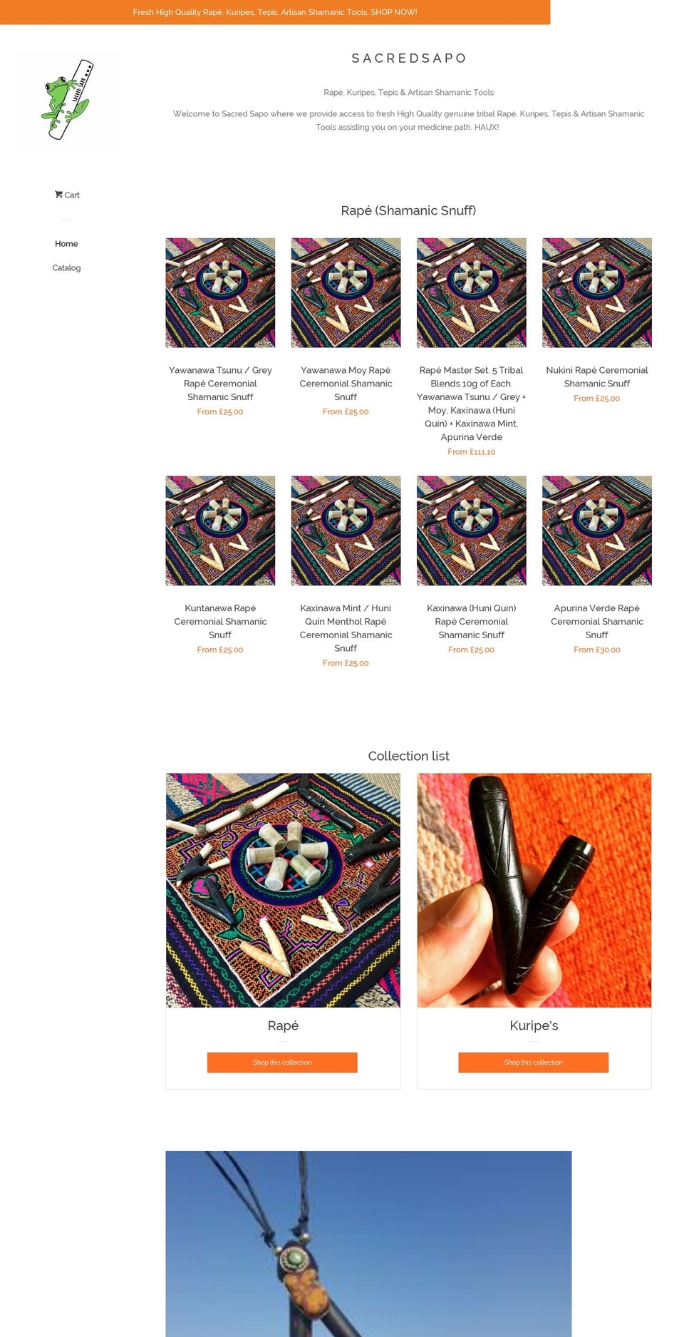 sacredsapo.com shopify website screenshot