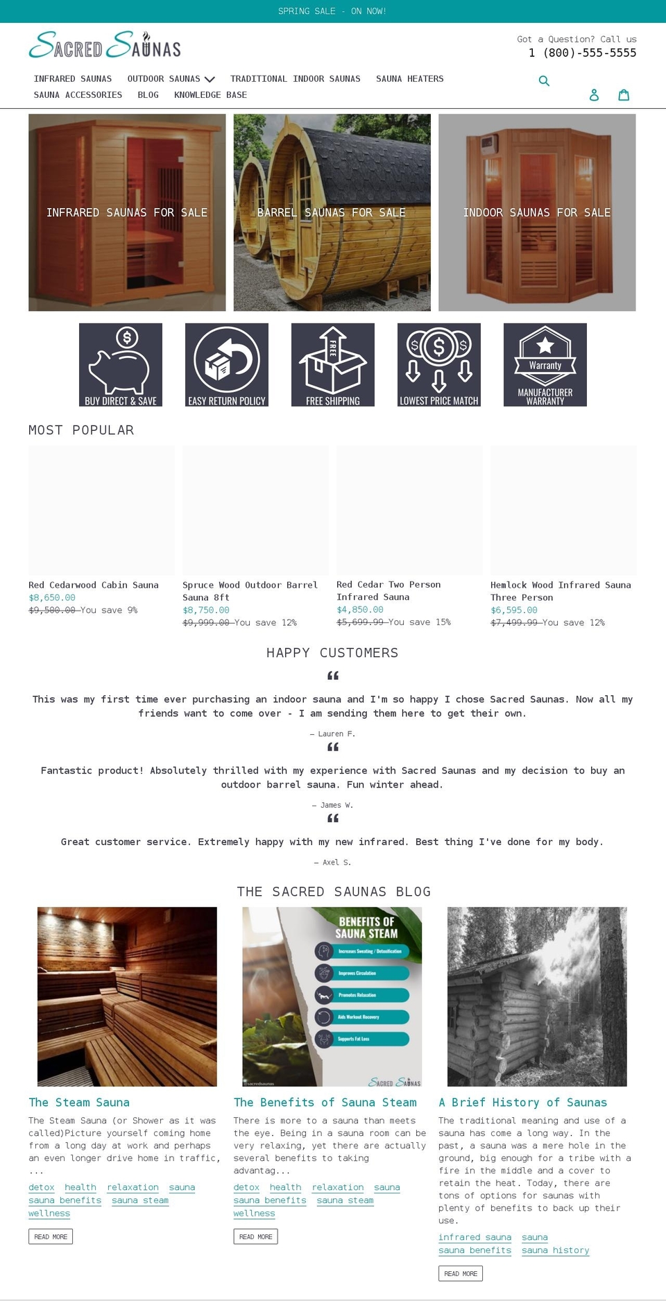 Dsl-version- Shopify theme site example sacredsaunas.com