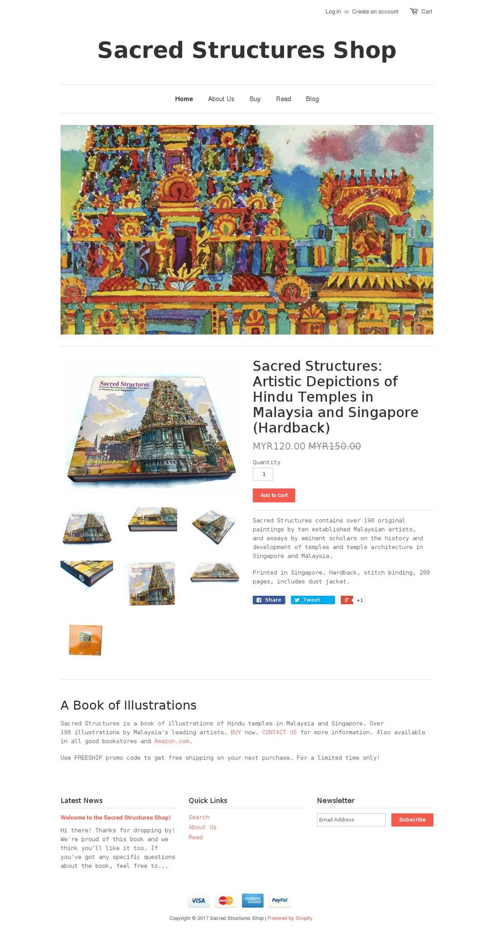 sacredstructuresbook.com shopify website screenshot