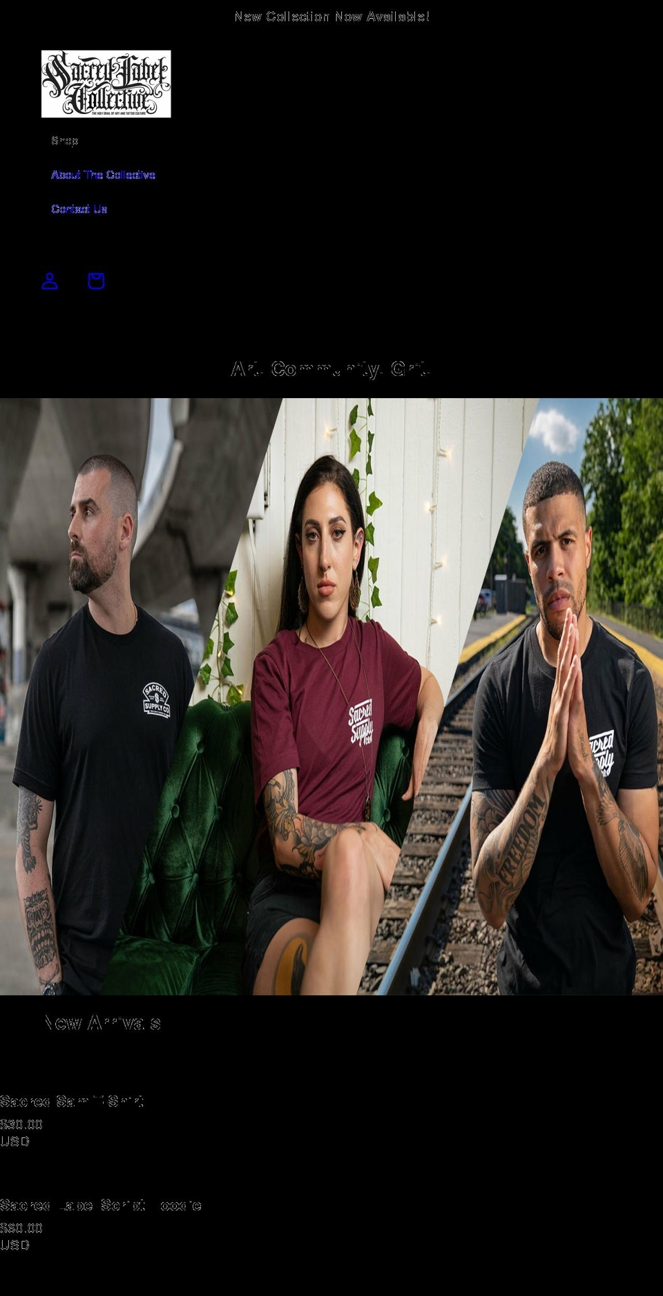 sacredsupplyco.com shopify website screenshot