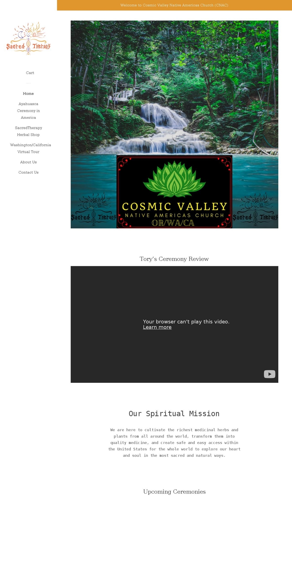 sacredtherapy.org shopify website screenshot