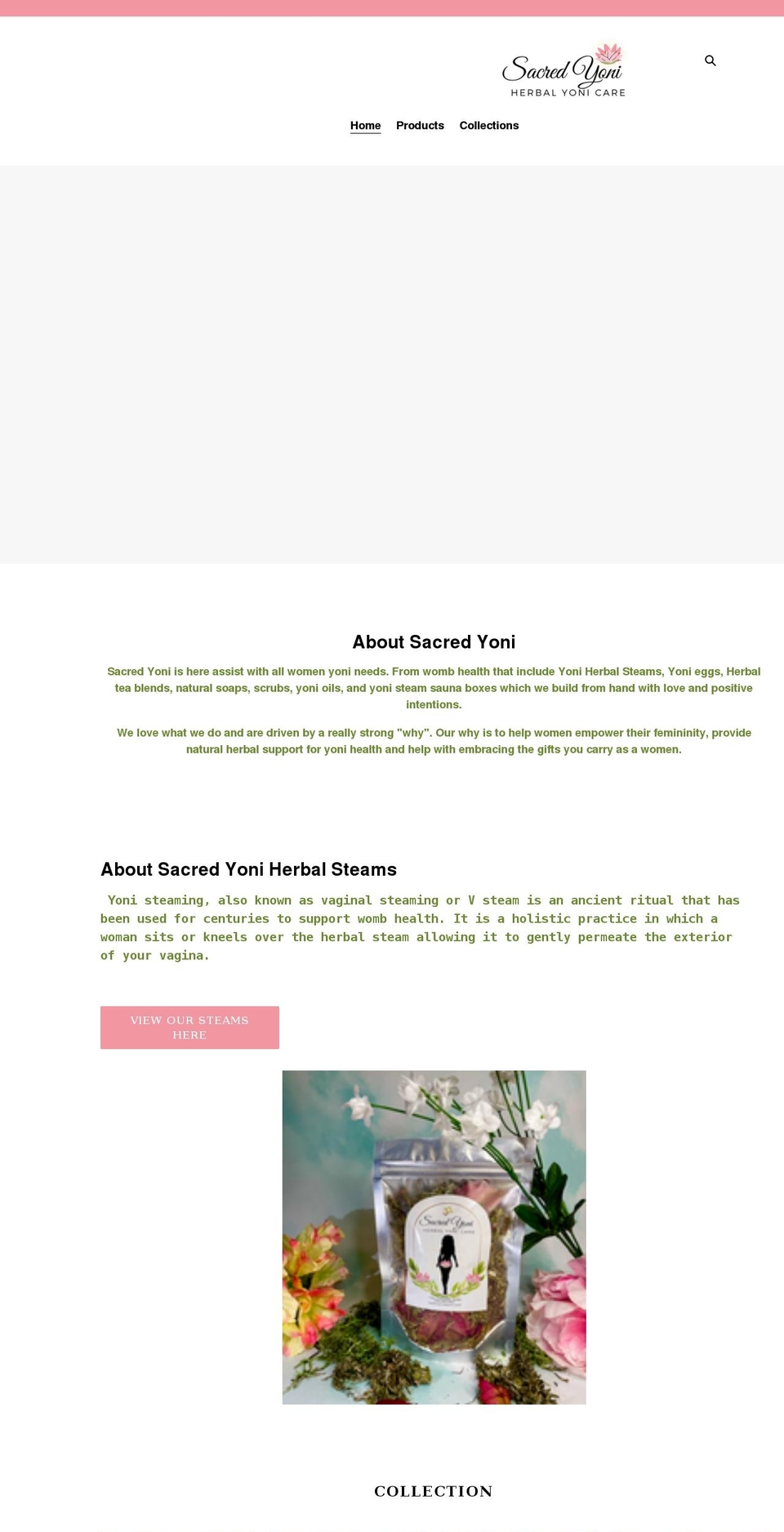 sacredyonii.com shopify website screenshot