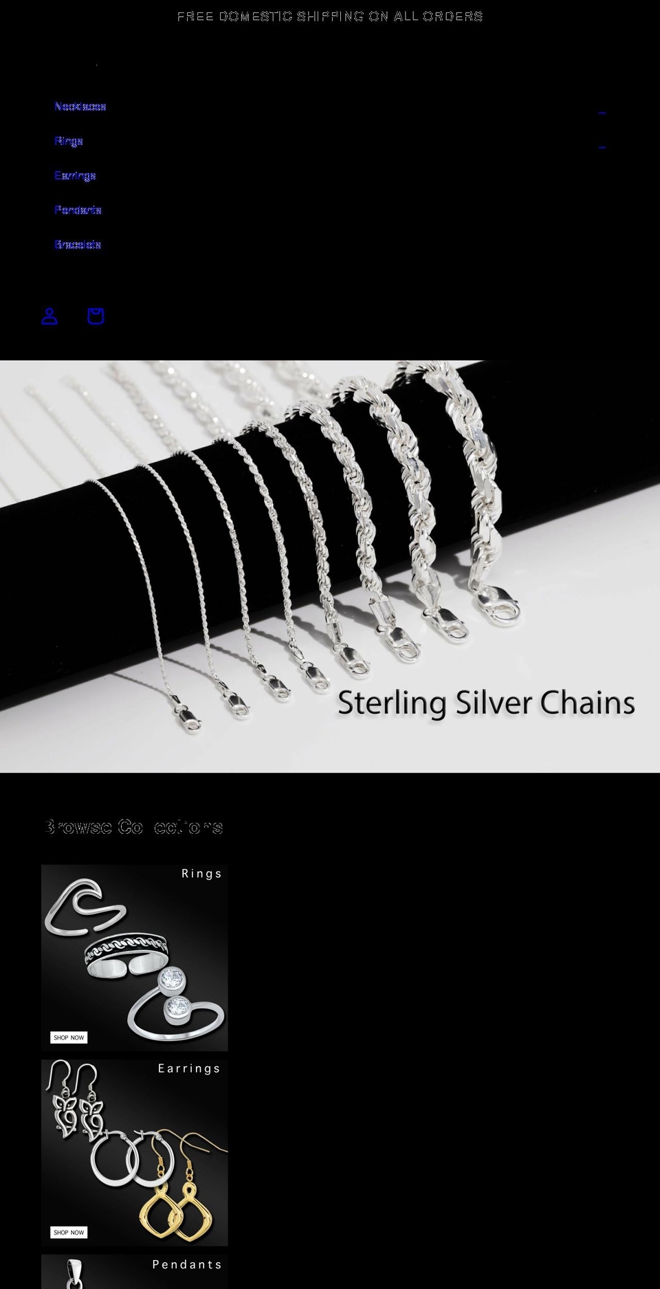 sacsilver.com shopify website screenshot