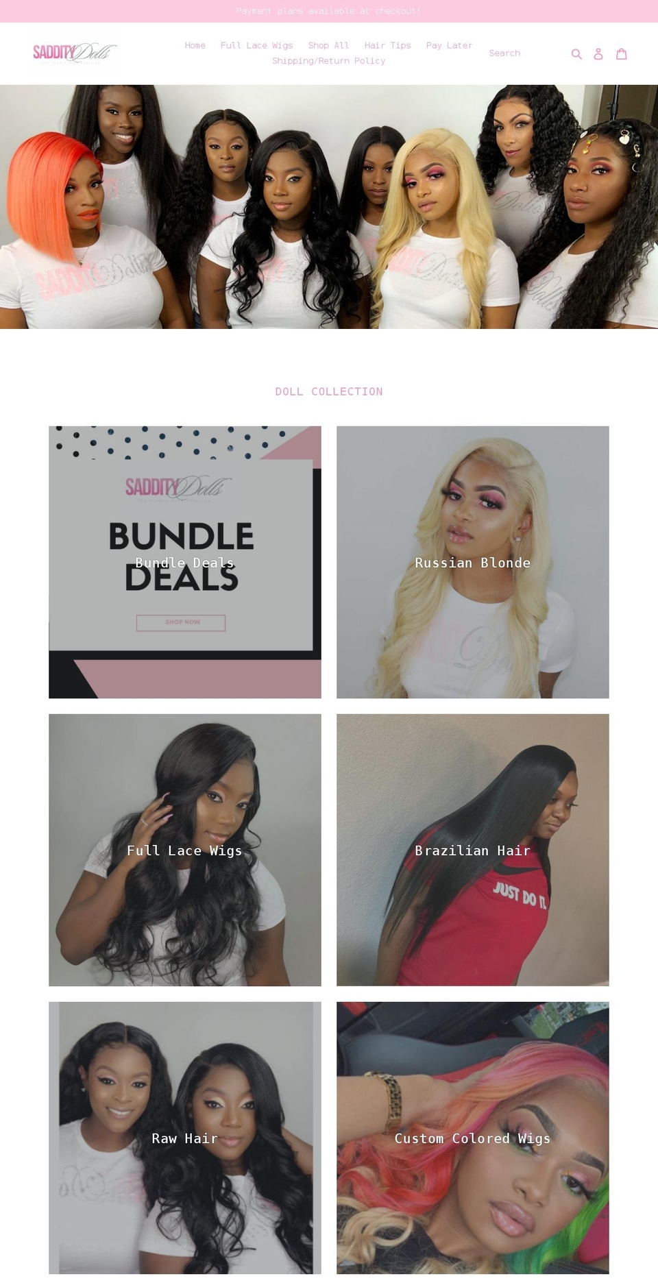 sadditydolls.com shopify website screenshot