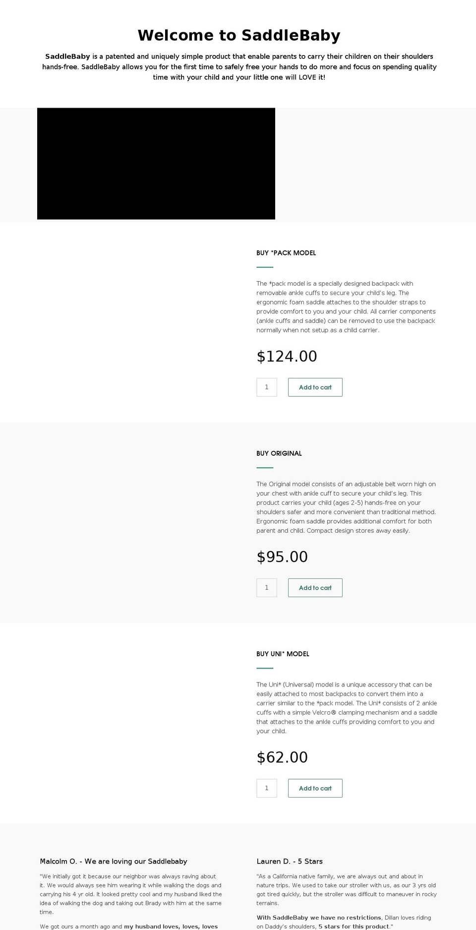 saddlebaby.com shopify website screenshot