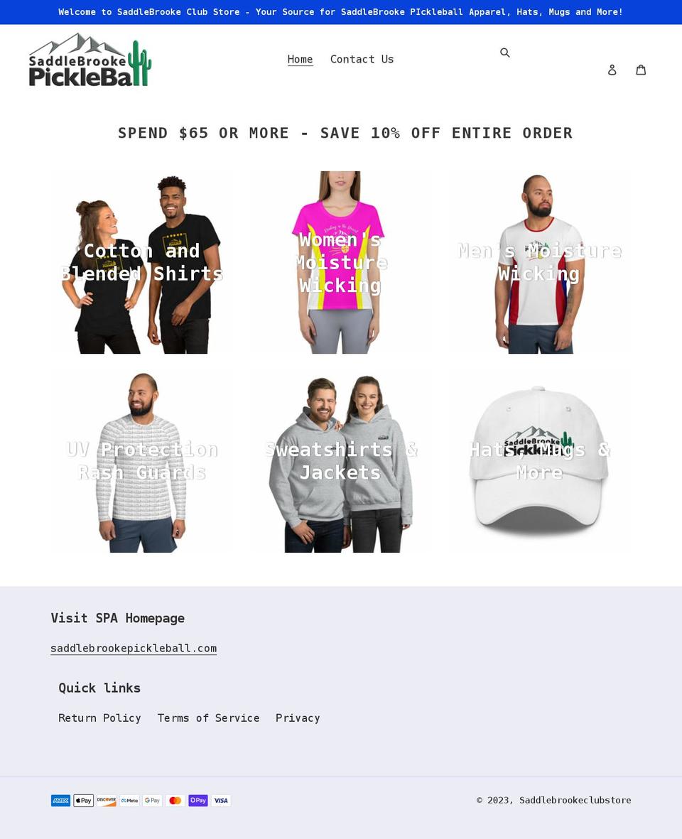 saddlebrookeclubstore.com shopify website screenshot
