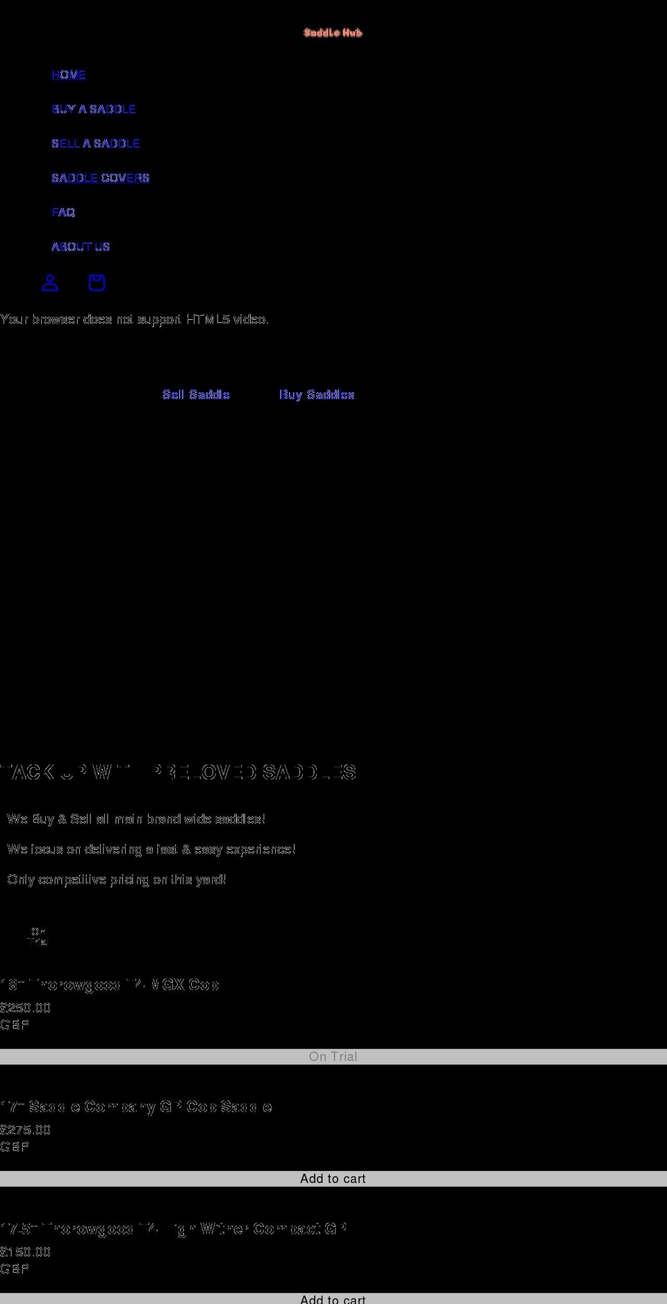 saddlehub.co.uk shopify website screenshot
