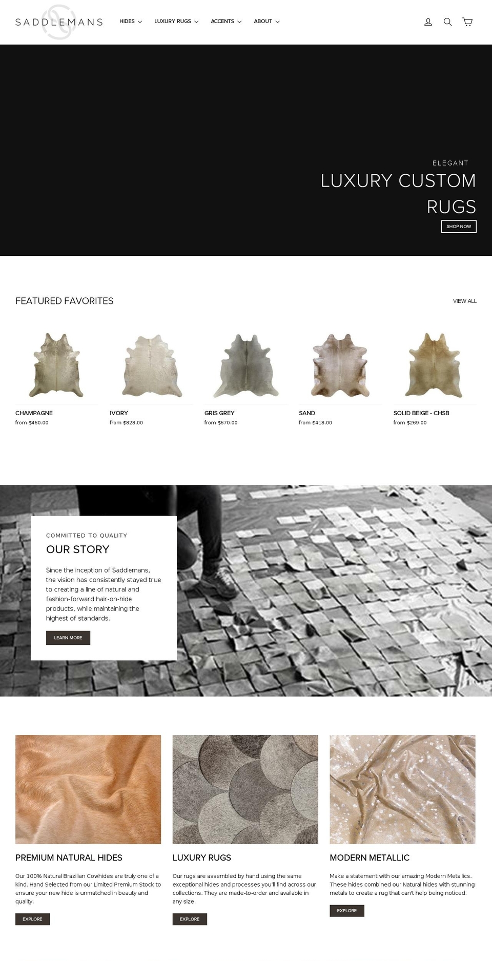 saddlemans.com shopify website screenshot