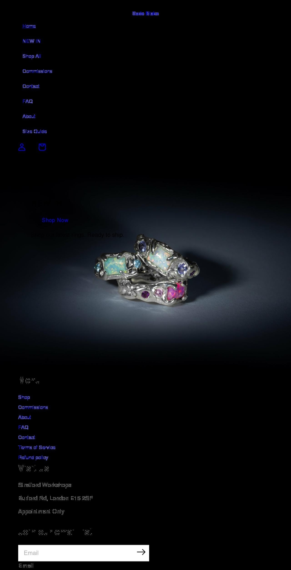 sadeblake.com — Shopify storefront screenshot