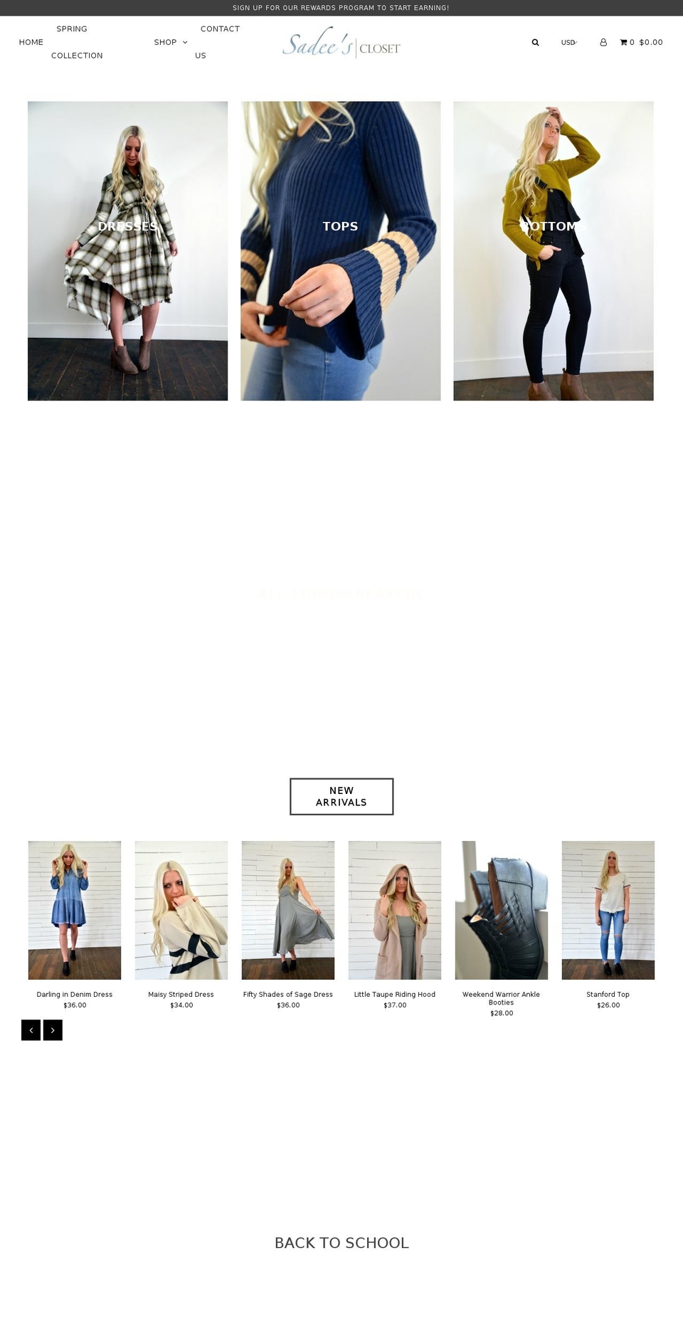 sadeescloset.com — Shopify storefront screenshot
