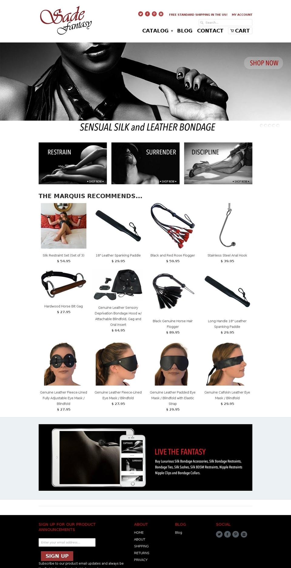 sadefantasy.com shopify website screenshot