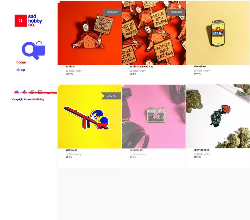 sadhobby.net shopify website screenshot