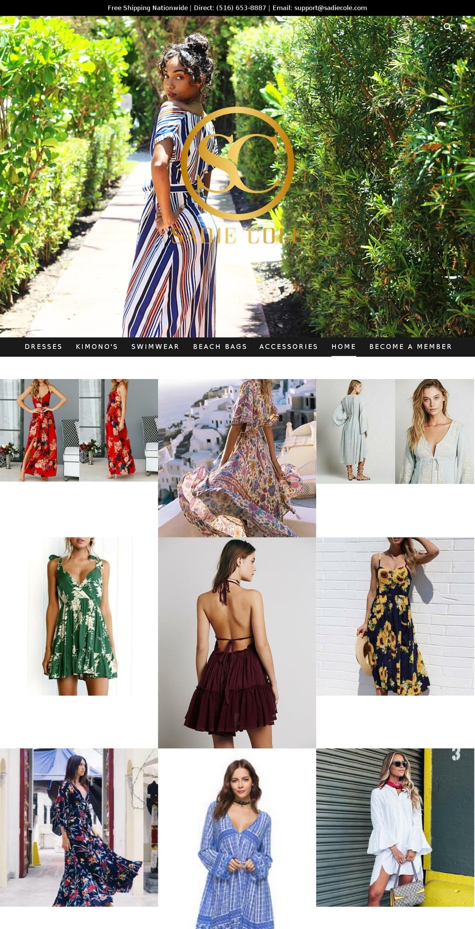sadiecole.com — Shopify storefront screenshot