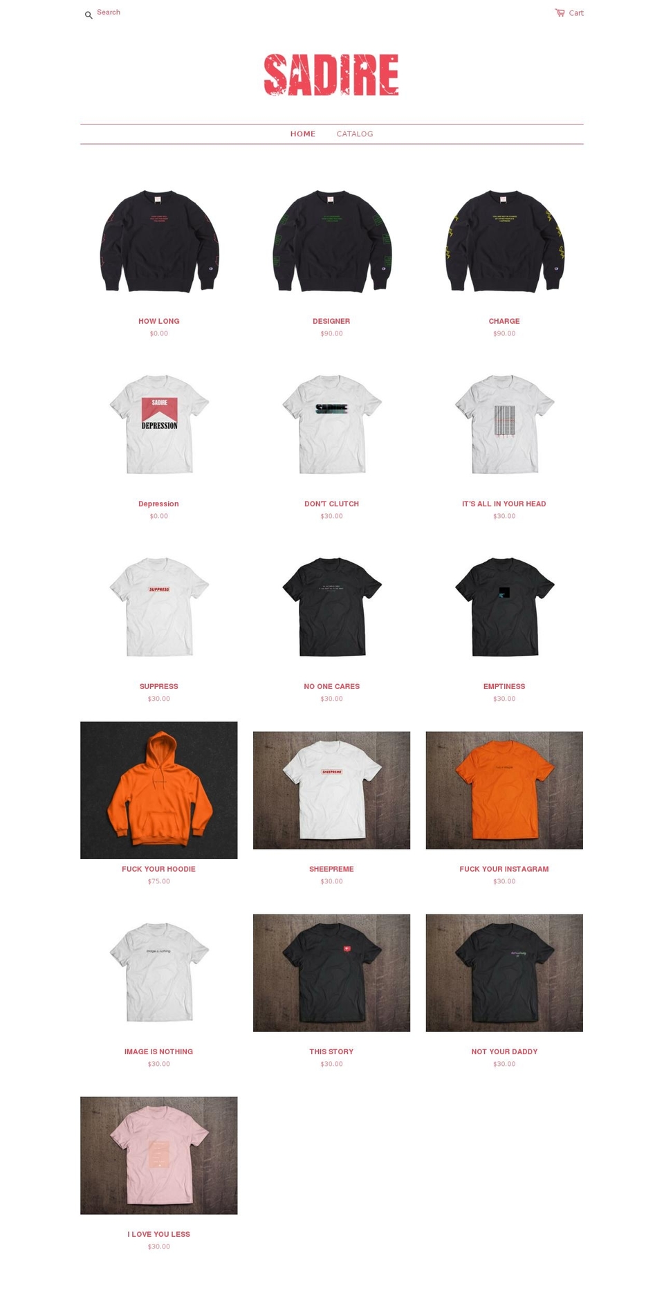 sadire.com shopify website screenshot